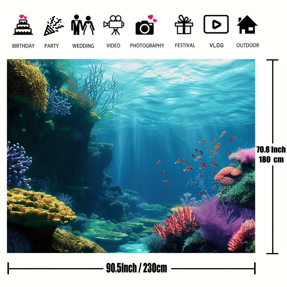 1 szt. Podwodna tkanina dekora – Marine Aquarium recenzja i cena