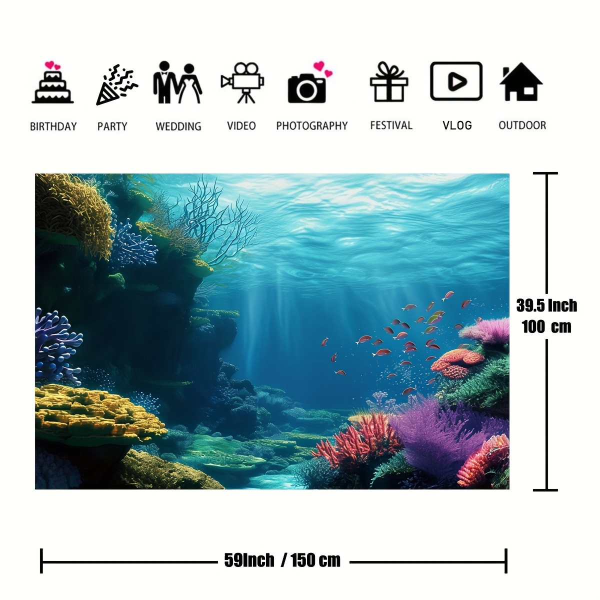 1 szt. Podwodna tkanina dekora – Marine Aquarium recenzja i cena